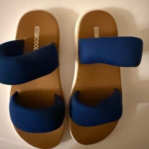 32 Degrees Blue Double-Strap Slide Sandals